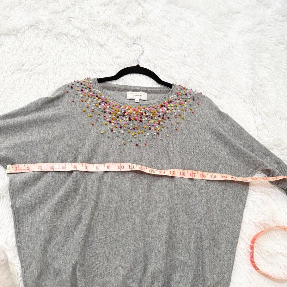 Women Anthropologie Angel Of The North Confetti Pom Pom Sweater Size XS - Picture 5 of 7